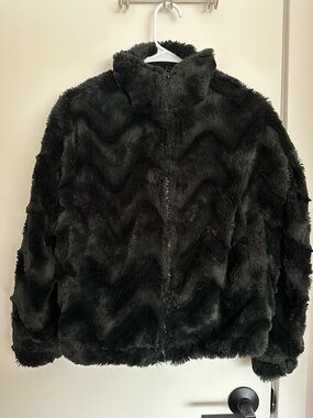Urban Outfitters Black Faux Fur Jacket